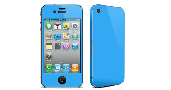 sticker Bleu ciel pour Iphone4é