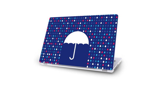 sticker Parapluie bleu pour Mac Booké