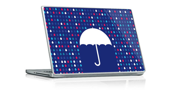 sticker Parapluie Bleu pour PC portable