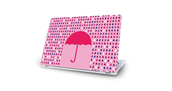 sticker Parapluie rose pour Mac Booké