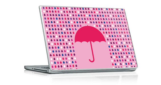 sticker Parapluie Rose pour PC portable