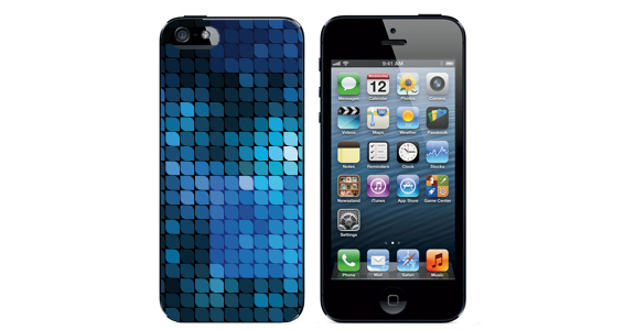 sticker pixel bleu Iphone5é
