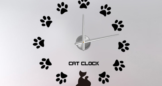 sticker Sticker horloge pates de chats