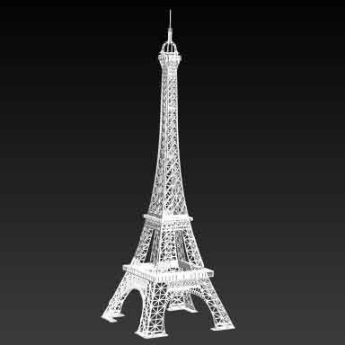 sticker OBJET-3D TOUR EIFFEL MOYEN blanc