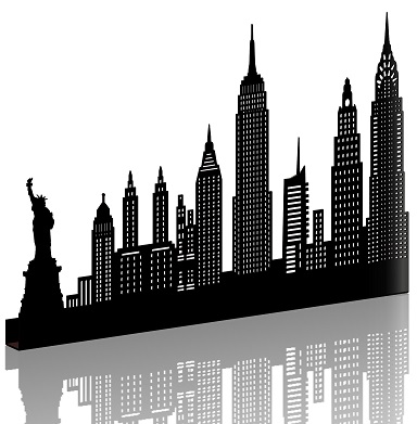 sticker NEW YORK MOYEN NOIR SHADOW-3D