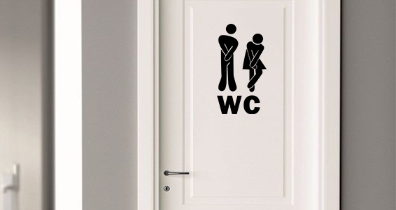 sticker pictogramme toilette amusant