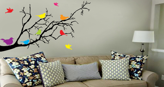 sticker oiseaux sur branches