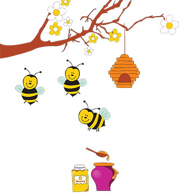 sticker abeilles sur branches