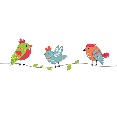 sticker petits oiseaux colors