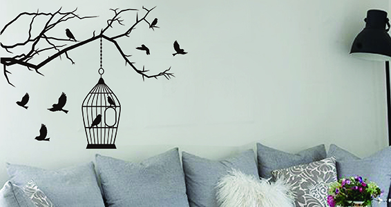 sticker cage  oiseaux