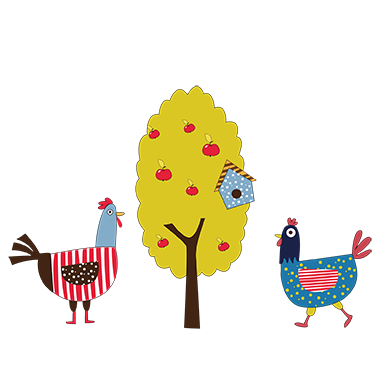 sticker poules colores