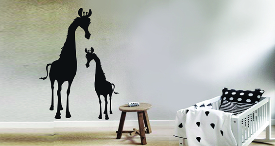 sticker Famille de girafe