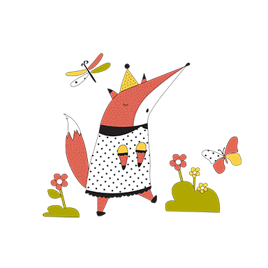 sticker renard et papillon