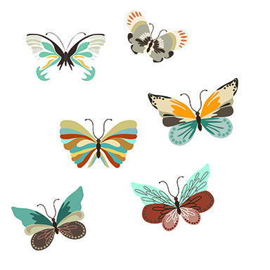 sticker Papillons colorés