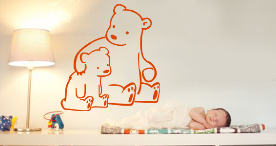 sticker famille ours