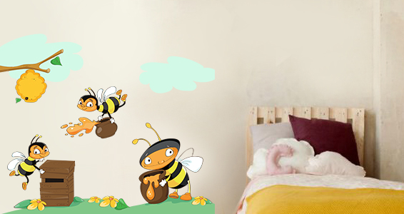 sticker ruche et abeilles