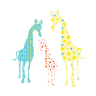 sticker famille girafe