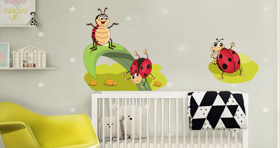 sticker coccinelles amusantes