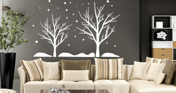 sticker arbres et flocons