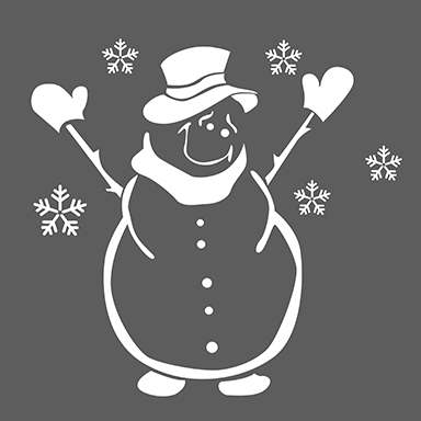 sticker bonhomme de neige accueillant