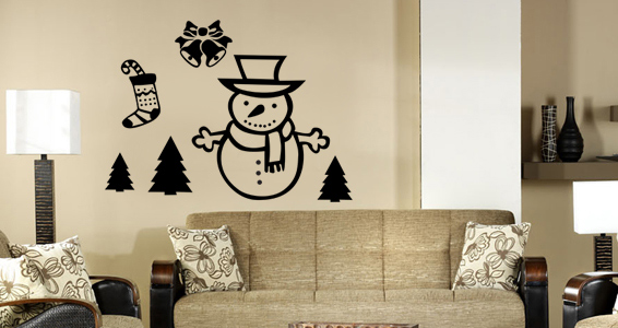 sticker bonhomme de neige et accessoires