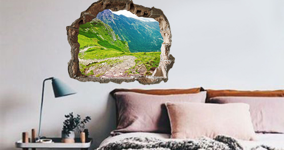 trompe l'oeil vue montagne