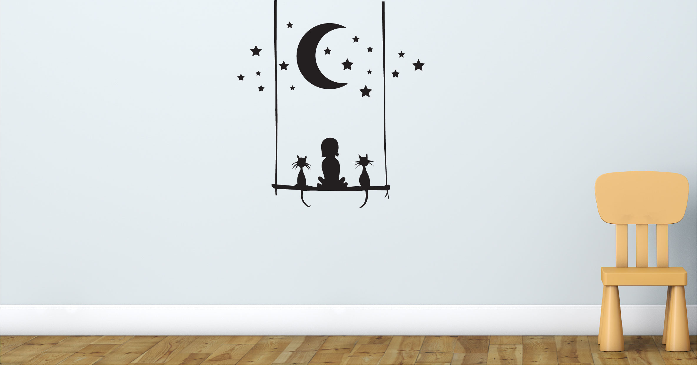 Sticker mural Balançoire fille pour enfant- Acte deco