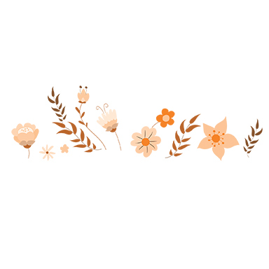 sticker fleurs d'automne orangee