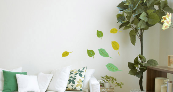 Grand arbre vert Stickers muraux muraux feuilles volantes Vogels