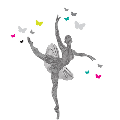 sticker danseuse et papillons