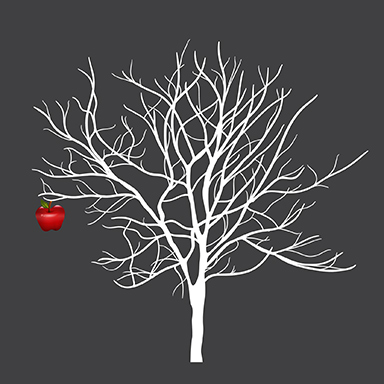 sticker arbres et pommes