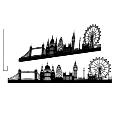 sticker LONDON GRAND NOIR SHADOW-3D