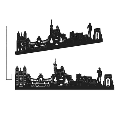 sticker MARSEILLE GRAND NOIR SHADOW-3D