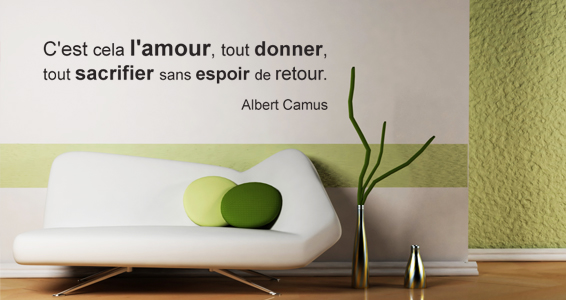sticker Citation l'amour selon Camus