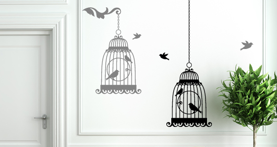 sticker La cage  oiseaux