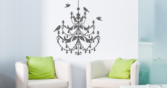 sticker Le lustre et les oiseaux