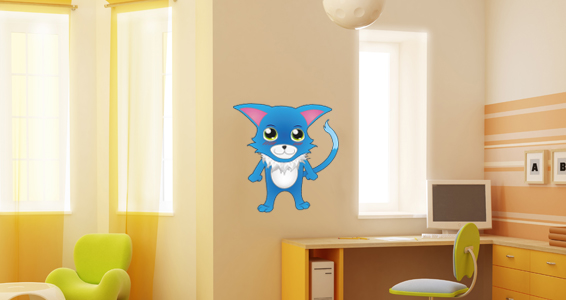 sticker chat bleu