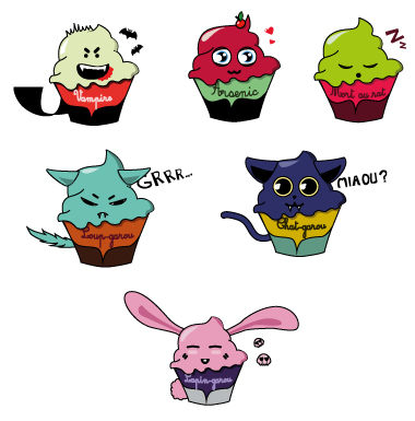 sticker cup cake halloween