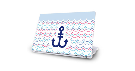 sticker Ancre Bleue pour Mac Book