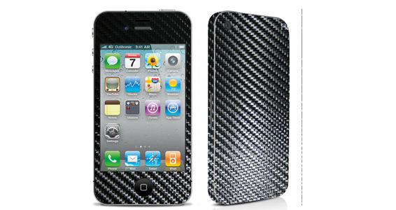 sticker Carbone Noir pour Iphone4