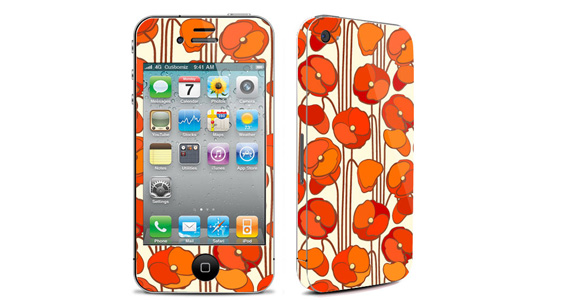 sticker Coquelicots pour Iphone4