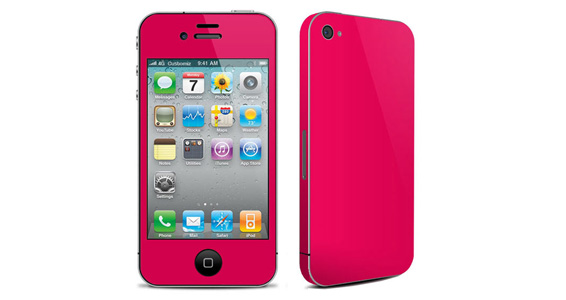 sticker Rose framboise pour Iphone4