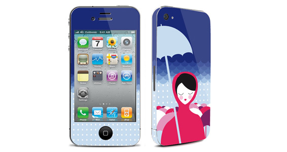 sticker Sous la pluie pour Iphone4