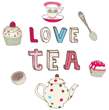 sticker Love tea