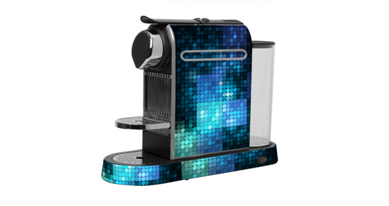 sticker Pixels Fleurs pour  Nespresso