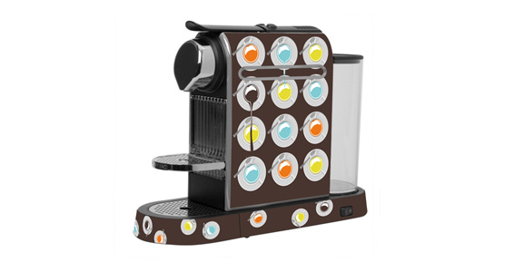 sticker Pop Coffe marron pour  Nespresso