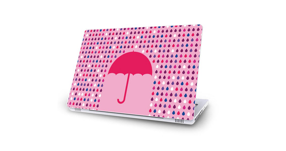 sticker Parapluie rose pour Mac Book