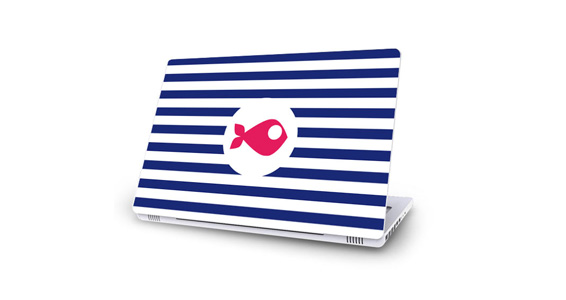 Rayures marine pour Mac Book