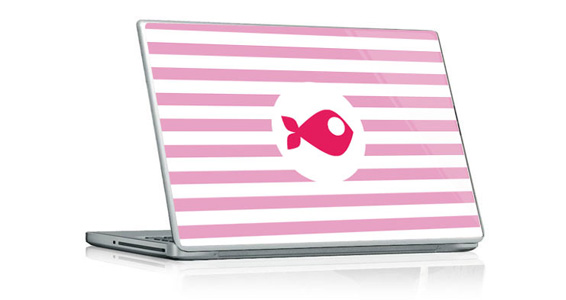 sticker Rayures roses pour PC portable