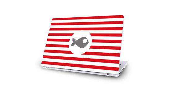 sticker Rayures rouges pour Mac Book